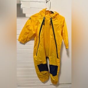 Yellow Kids Rain suit with Navy Accents